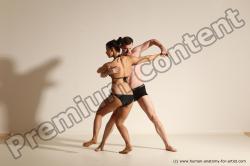 Underwear Woman - Man White Average Short Brown Dancing Dynamic poses Academic